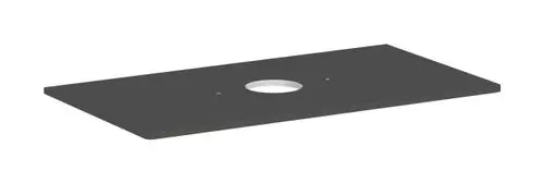 Konsole von Hansgrohe in diamantgrau matt, rechteckig mit mittigem Ausschnitt für einen Aufsatzwaschtisch, ohne Hahnloch.